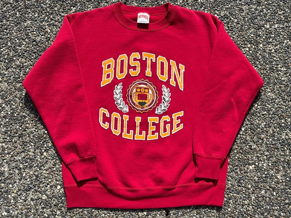 Vtg Boston College crest Nutmeg Mills crewneck collegiate alumni sweatshirt L